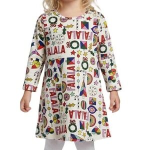 Hanna Andersson Kids 5 Falala Christmas Tree Candy Cane Long Sleeve Dress NWOT